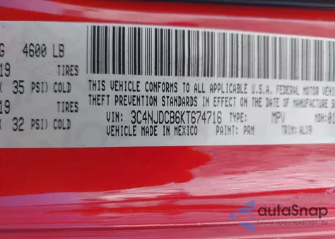 2019 Jeep Compass High Altitude 4X4 from USA, damaged, VIN 3C4NJDCB6KT674716